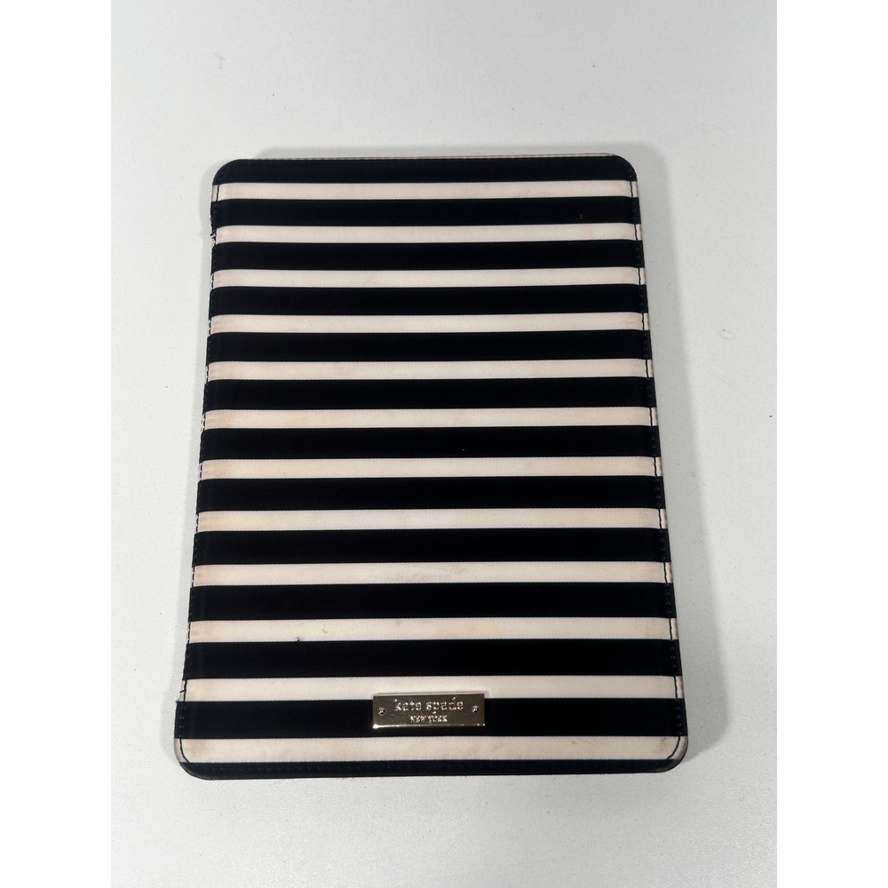 Kate Spade New York iPad Folio Case Black White Stripe with Stand